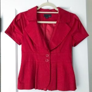 Red Short Sleeve Blazer